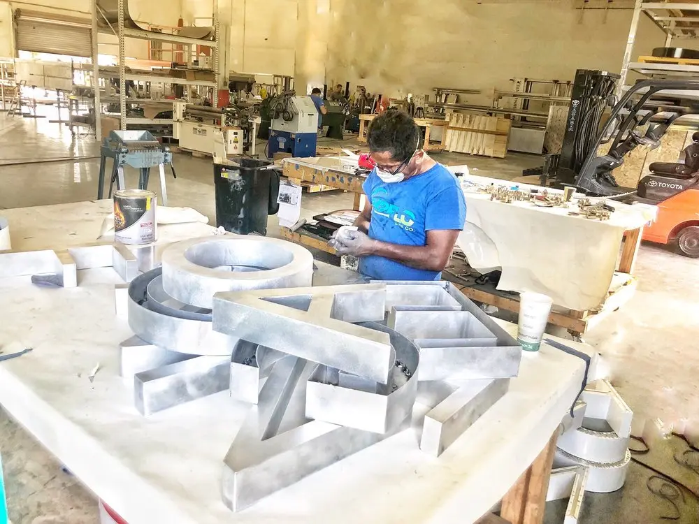 Fabrication of channel letters in the workshop