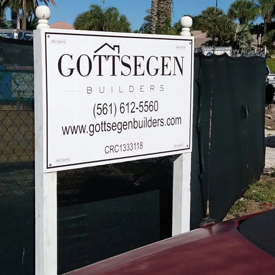 Gottsegen Builders post and panel construction sign