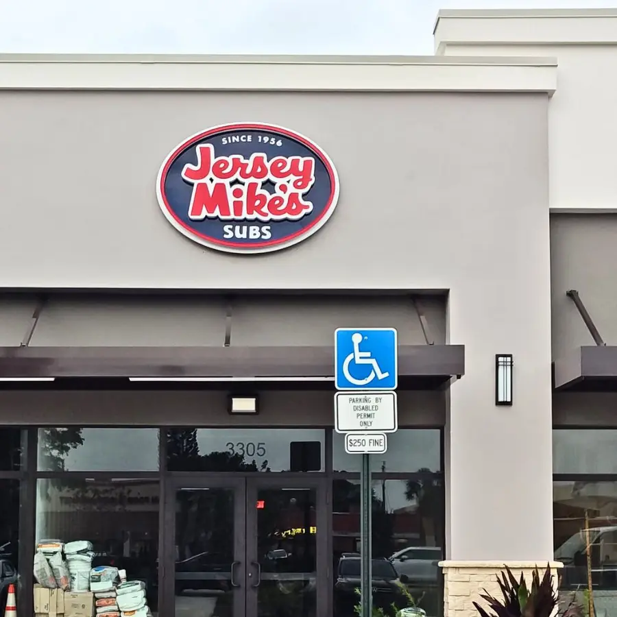 Jersey Mike's Subs storefront cabinet sign