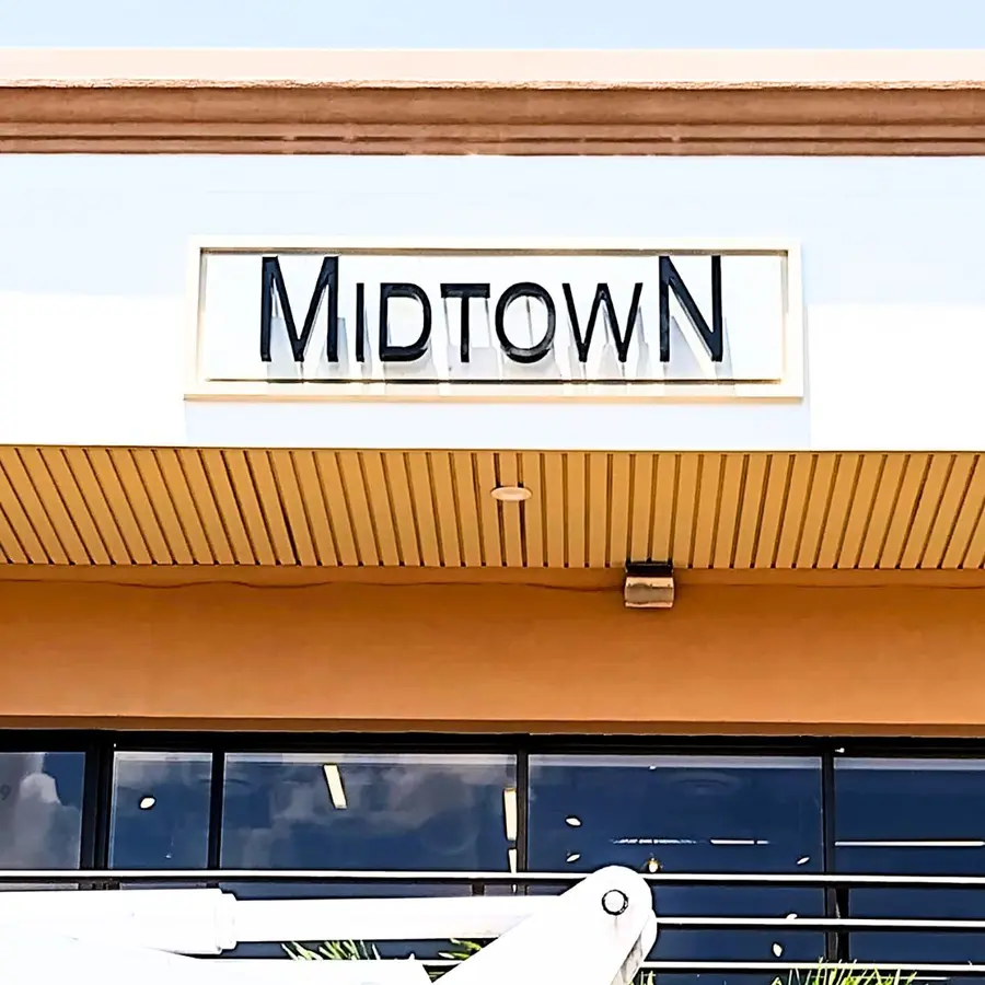 Midtown cabinet sign on a building