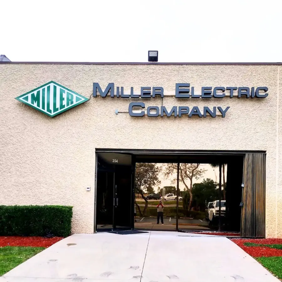 Miller Electric Company letters on a building facade