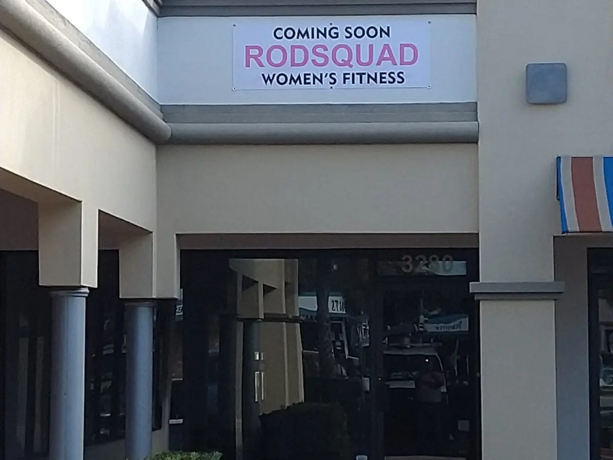 Coming soon banner on a storefront